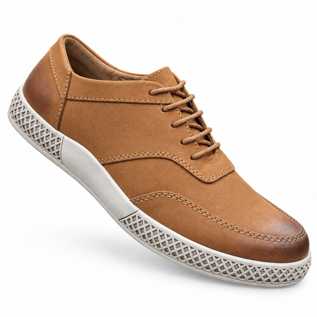 Brown casual lace-up sneaker aligned to match the other colour images on a clean light background