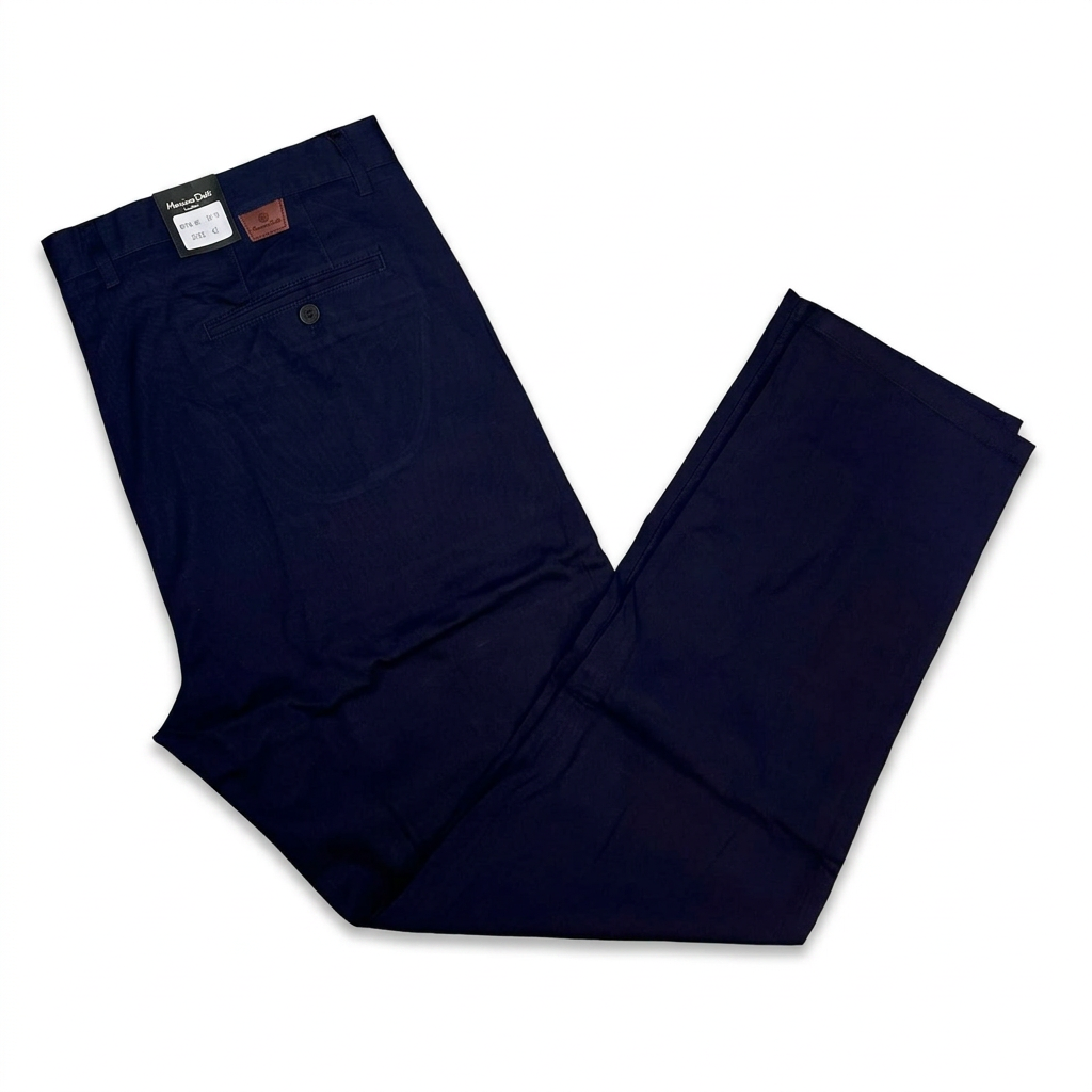 Navy men's khaki trousers on white