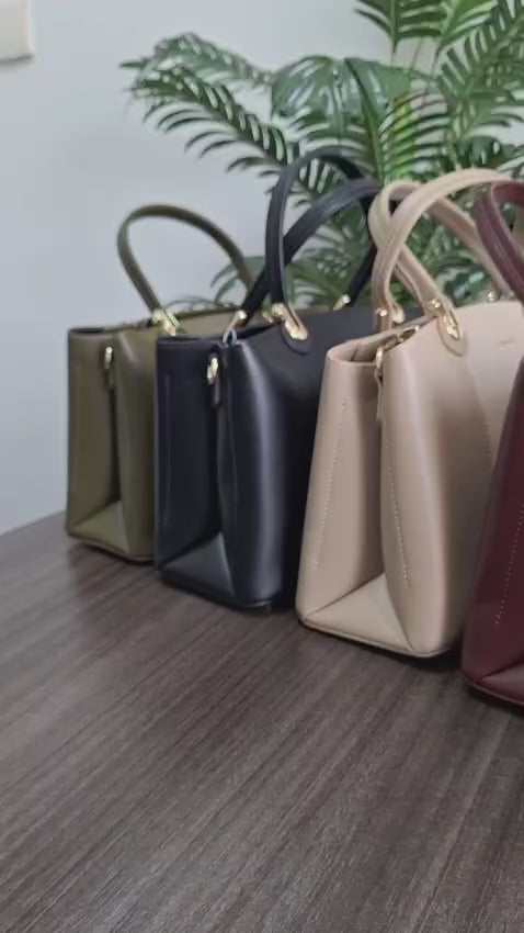 Structured Handbag with Top Handles | Elegant Everyday Tote Bag