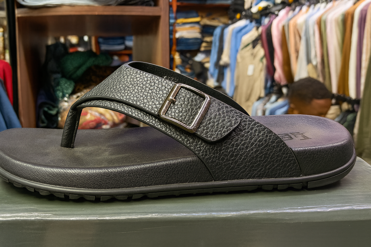 Buckle-Strap Comfort Sandals